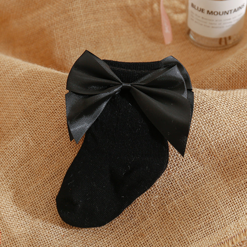 Calzini Eleganti per Bambina con Fiocco in Raso