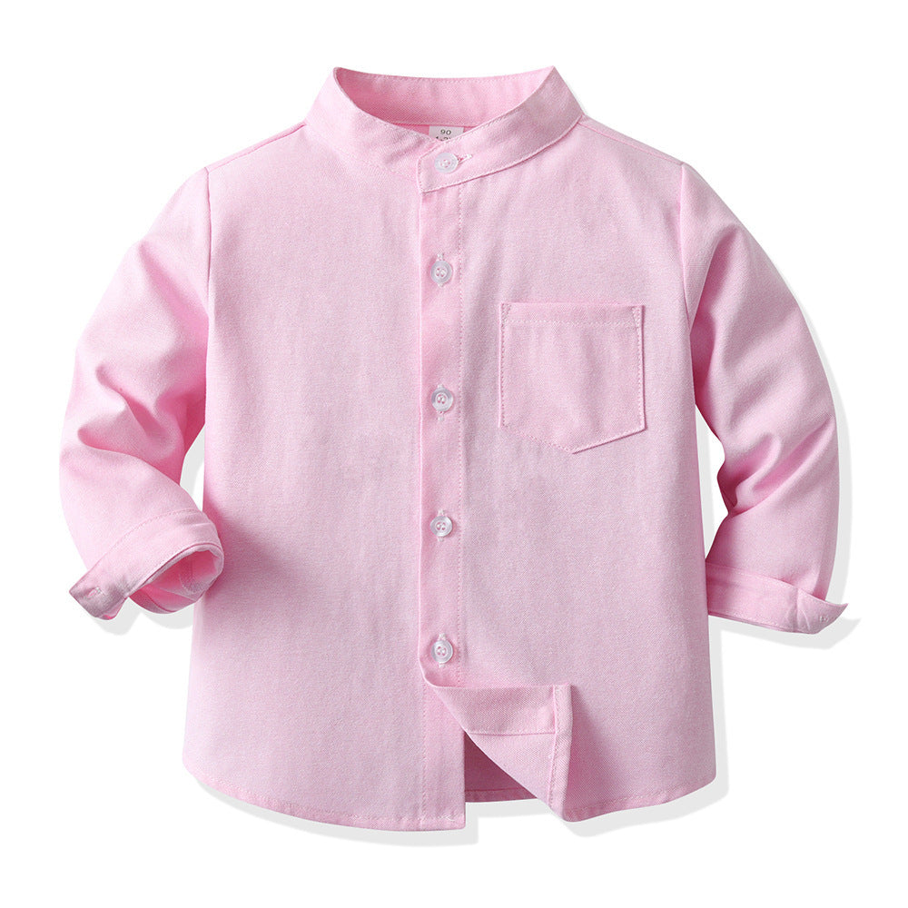 Camicia coreana bambino in cotone maniche lunghe