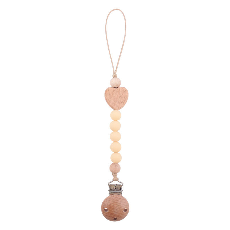 Catenina in Silicone e Legno Naturale con Clip