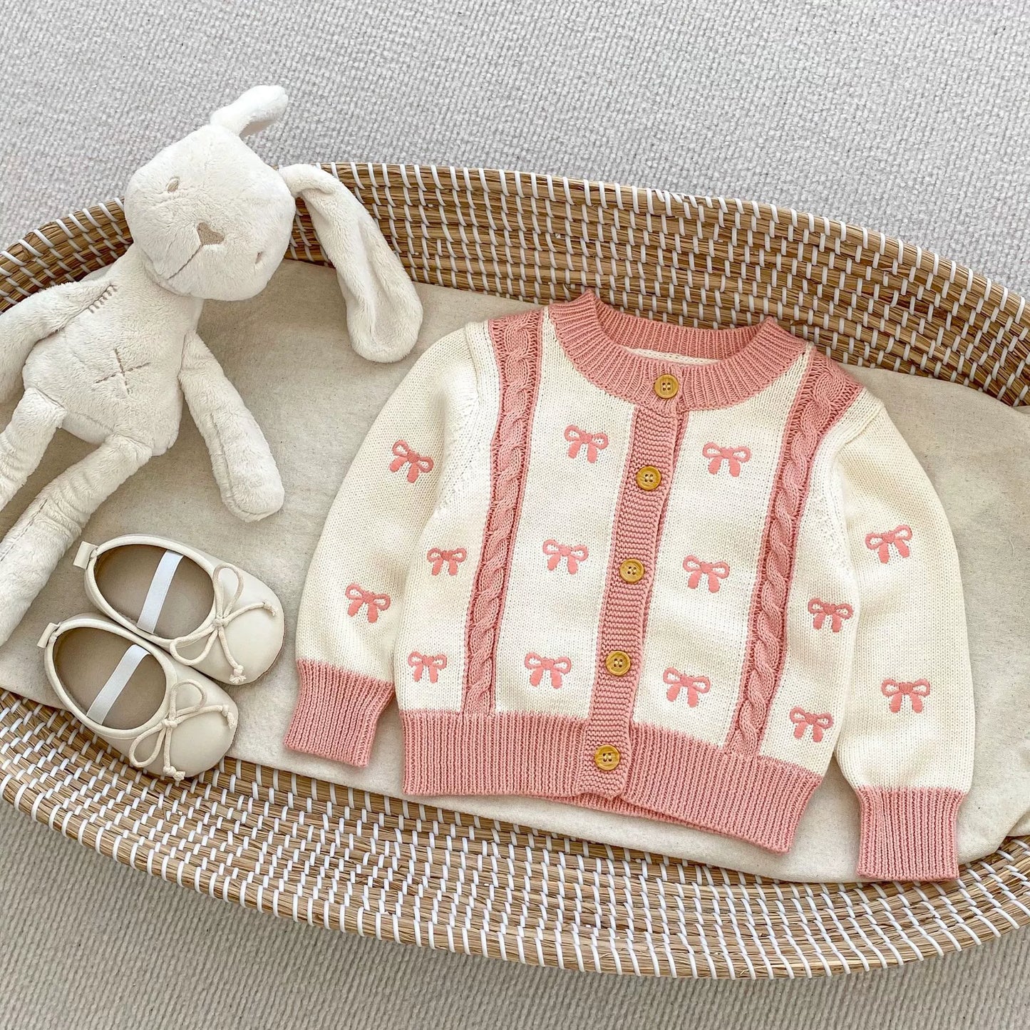 Bretelle o cardigan Bambina in Maglia - con Fiocchetti