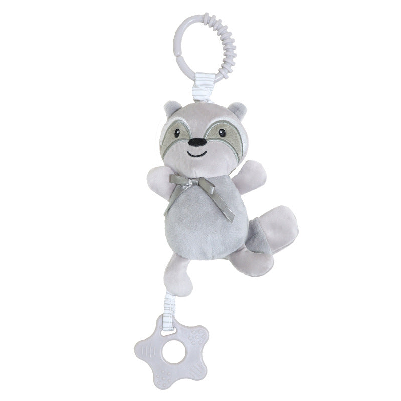 Giocattolo Sonaglio e Massaggiagengive 3 in 1 Animali Peluche con Clip