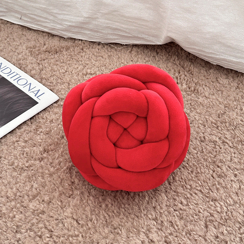 Cuscino Rosa intrecciato – Decorativo e Morbido