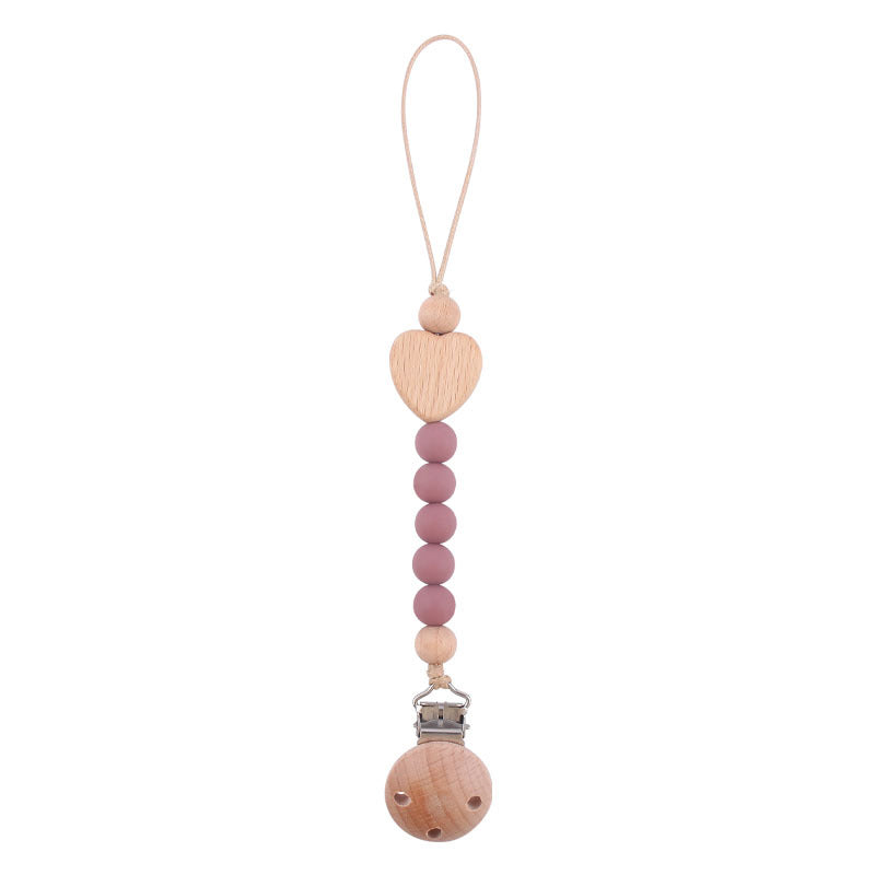 Catenina in Silicone e Legno Naturale con Clip