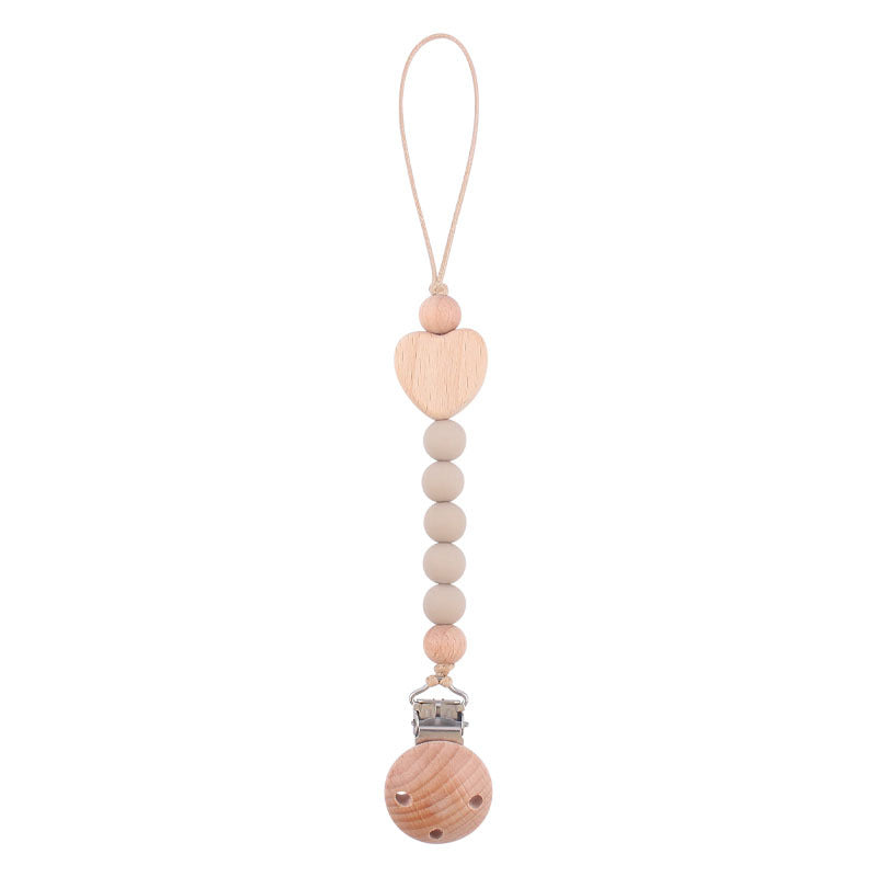Catenina in Silicone e Legno Naturale con Clip