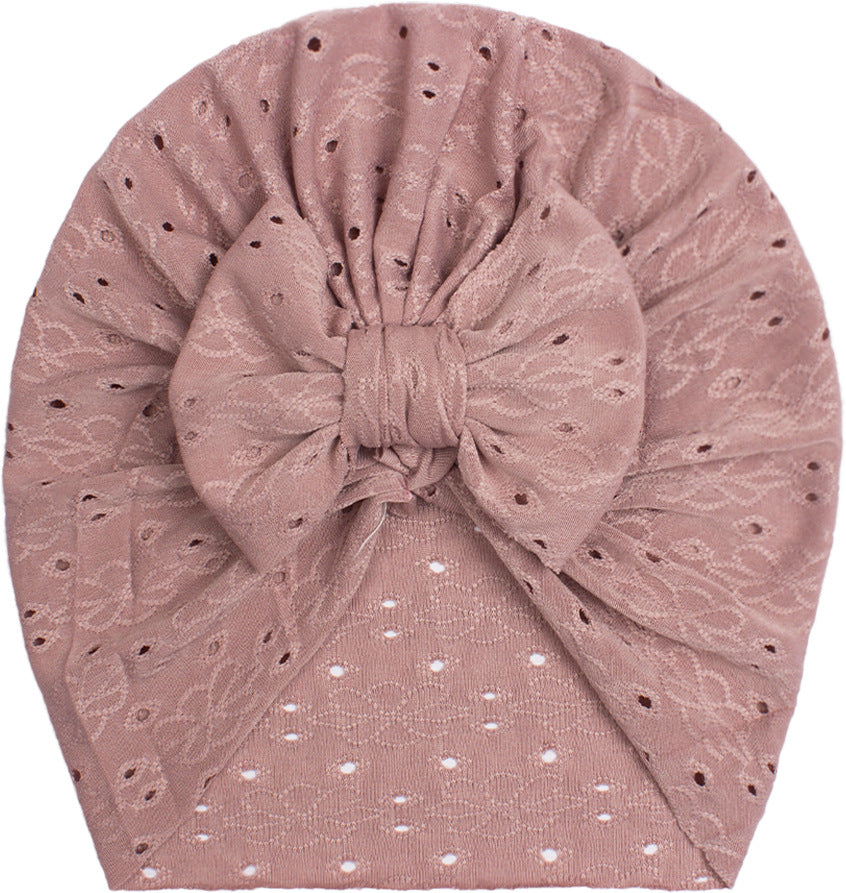 Turbante Neonata in Pizzo con Maxi Fiocco