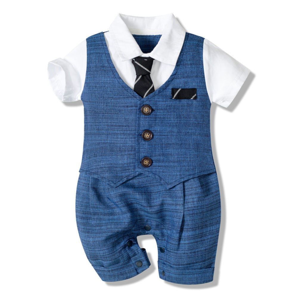 Tutina Bimbo Elegante con Gilet e Cravatta Piccolo Gentiluomo