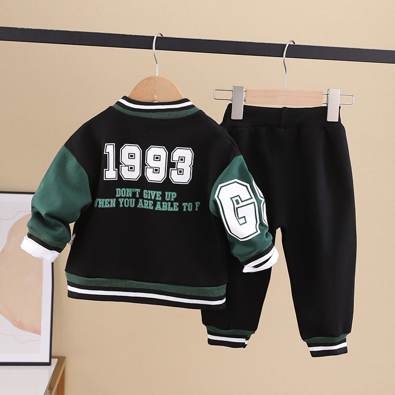 Bambino 3 Pezzi Giacca College, T-Shirt e Pantaloni Sportivi | Stile Casual