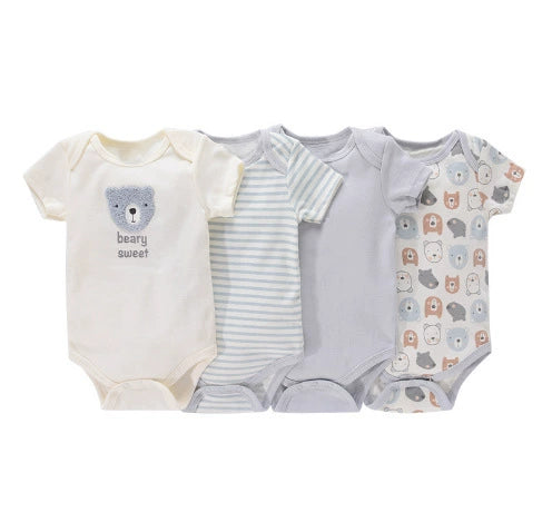Set 5 Body Neonato in Cotone Fantasie Colorate