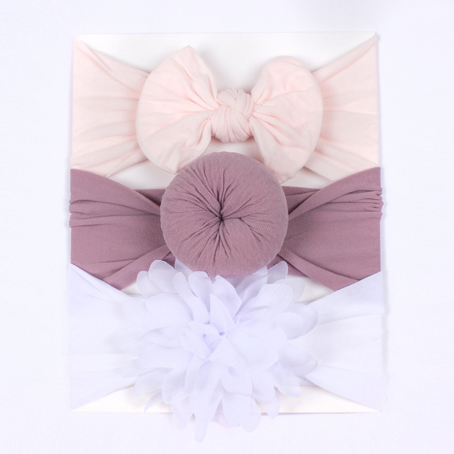 Set di Fasce e Cappellini per Neonati con Fiocco e Fiore