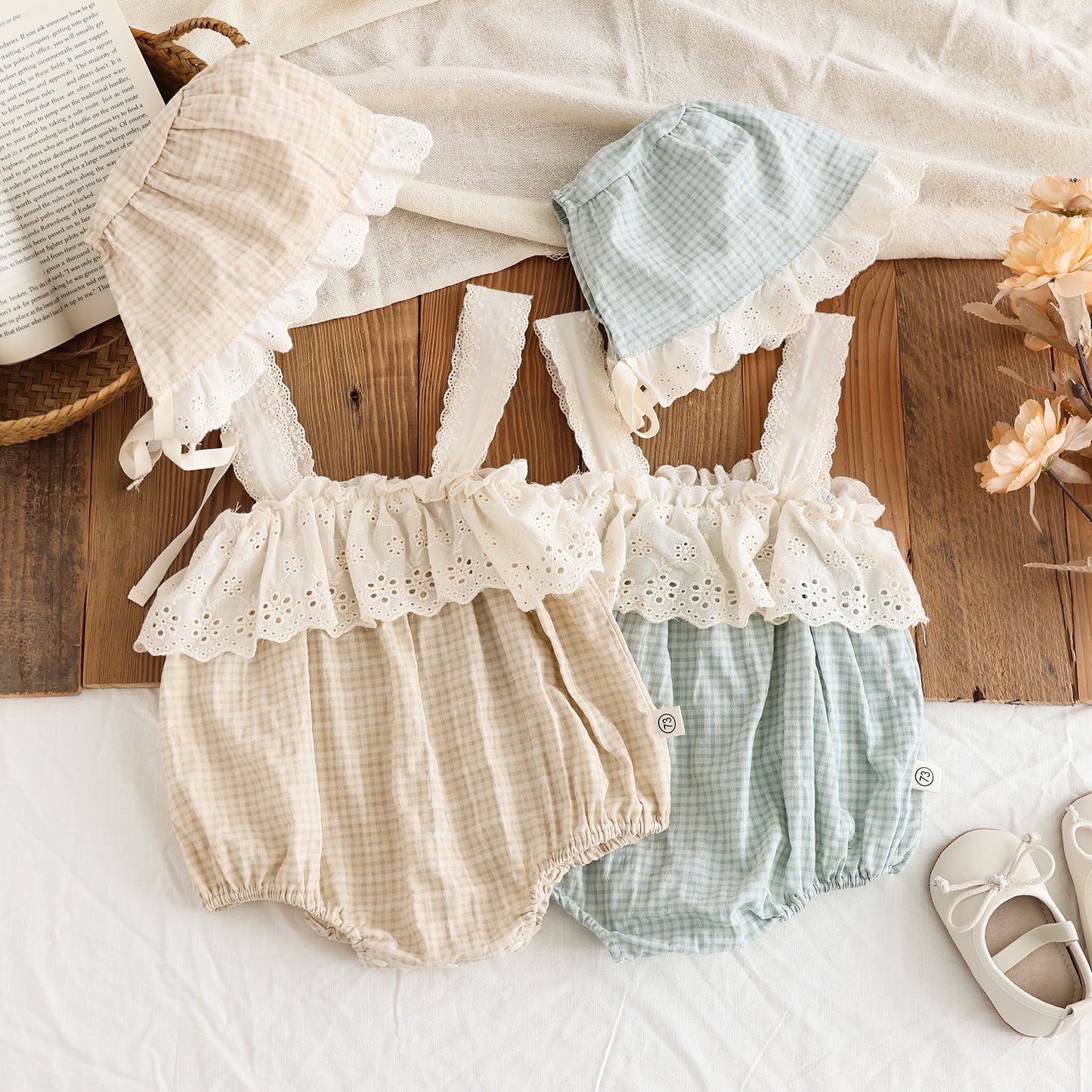 Completo bambina Estivo con Cappellino Stile Romantico