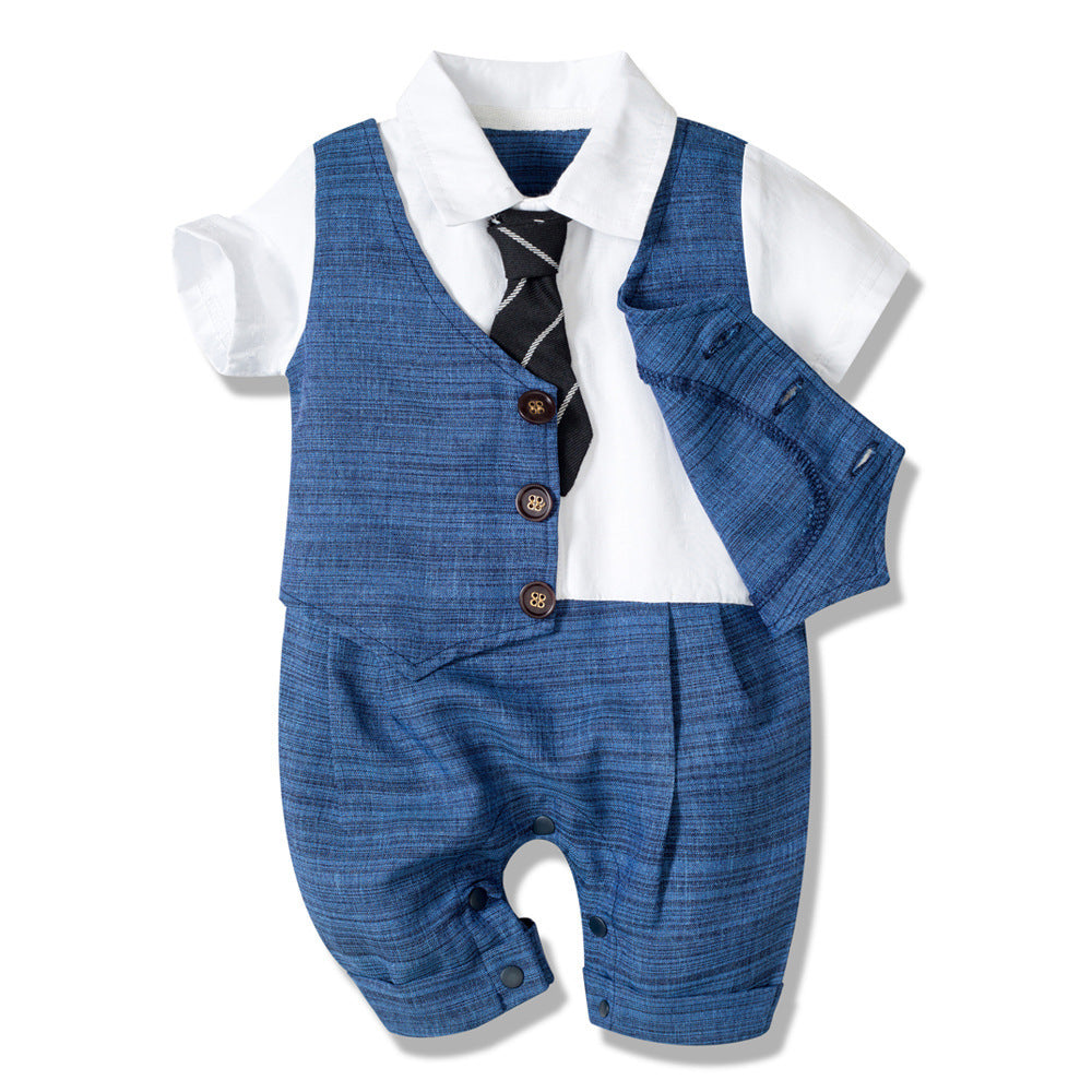 Tutina Bimbo Elegante con Gilet e Cravatta Piccolo Gentiluomo