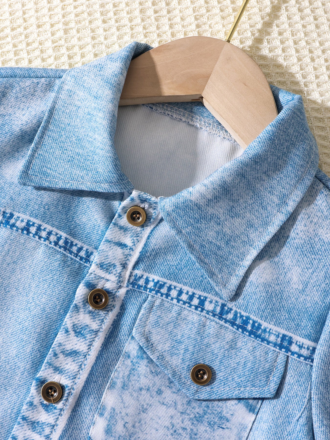 Completo estivo bimbo effetto denim – Camicia e pantaloncini