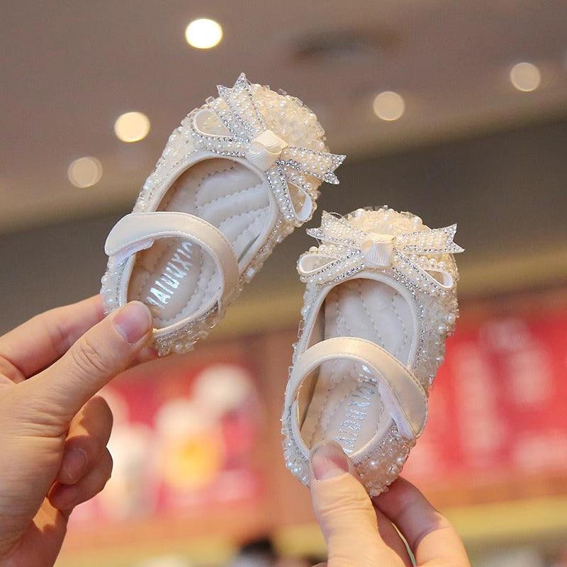Ballerine da Cerimonia per Bambina con Perle e Fiocco