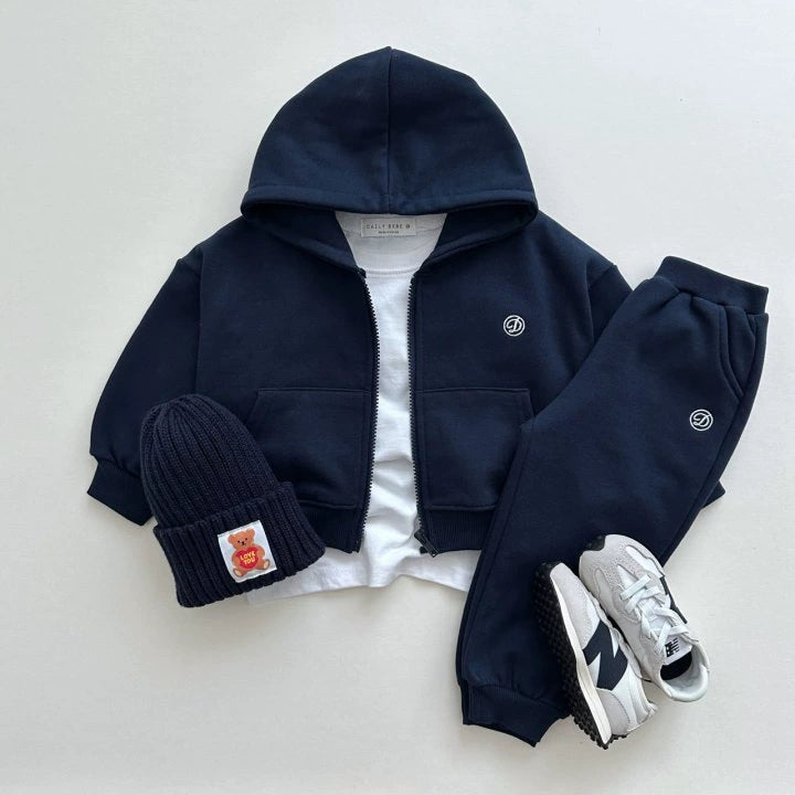 Tuta Bimbo 3 Pezzi con Cappuccio – Blu Navy Street Style