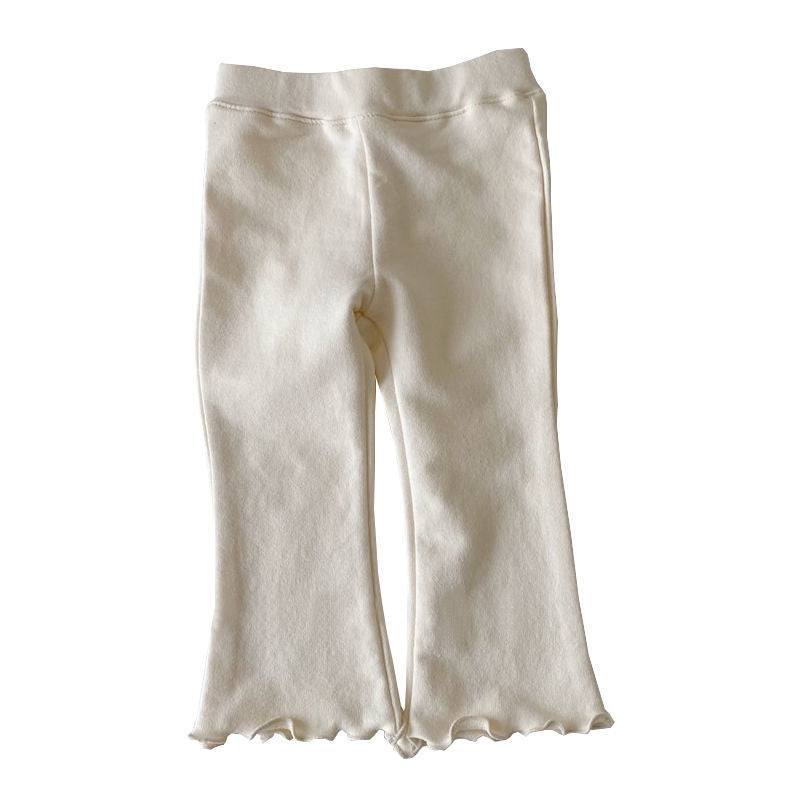 Leggings Bambina in Cotone con Bordo Arricciato Multicolore