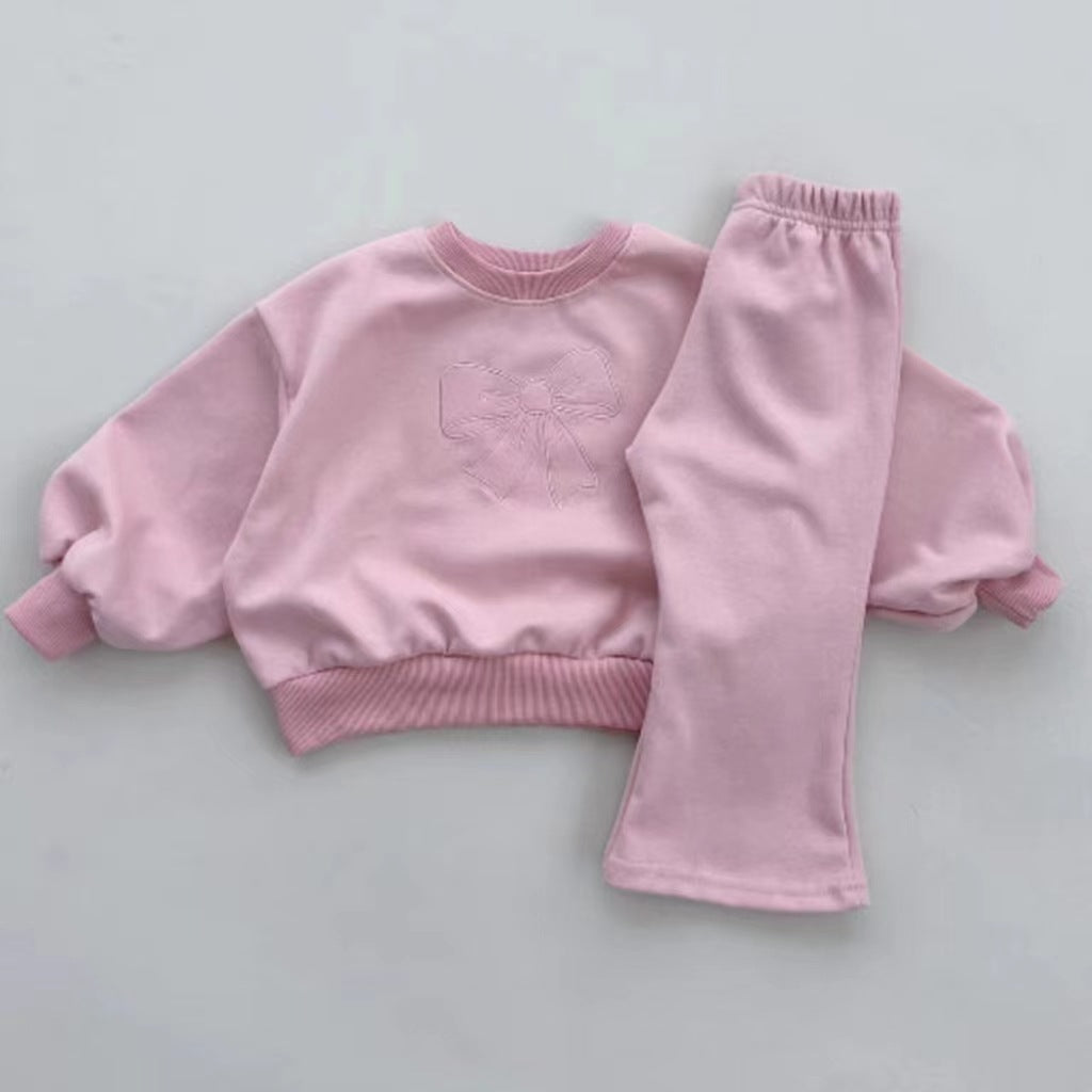 Completo Coordinato Bimba in Cotone Morbido con Fiocco