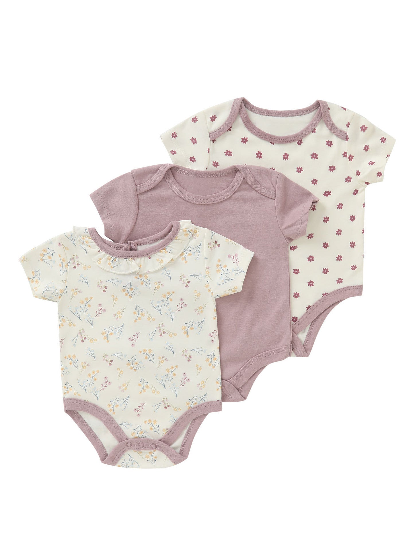Set 3 Body Neonato in Cotone Fantasie Tenui e Naturali