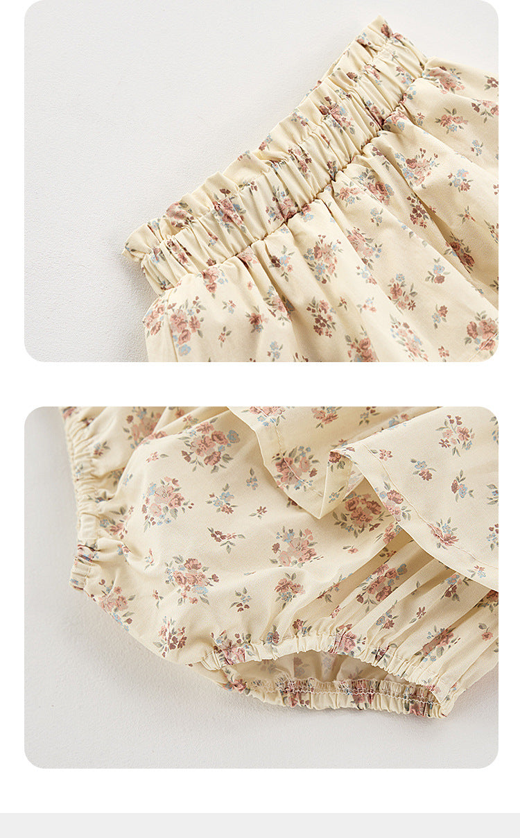 Completo Vintage Estivo 3 Pezzi Neonata/ Bimba