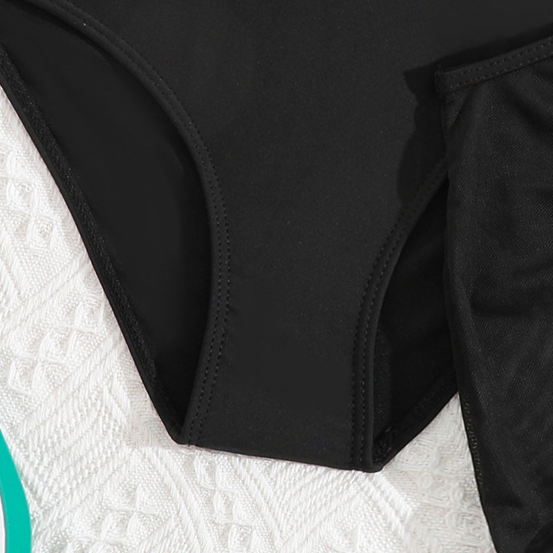 Bikini Cut-Out Nero con Gonna Mesh