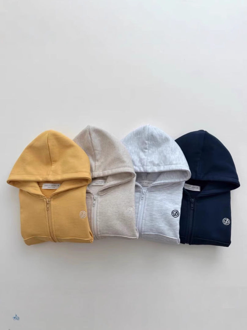 Felpa con Cappuccio Zip Intera per Bambini – Colori Basic