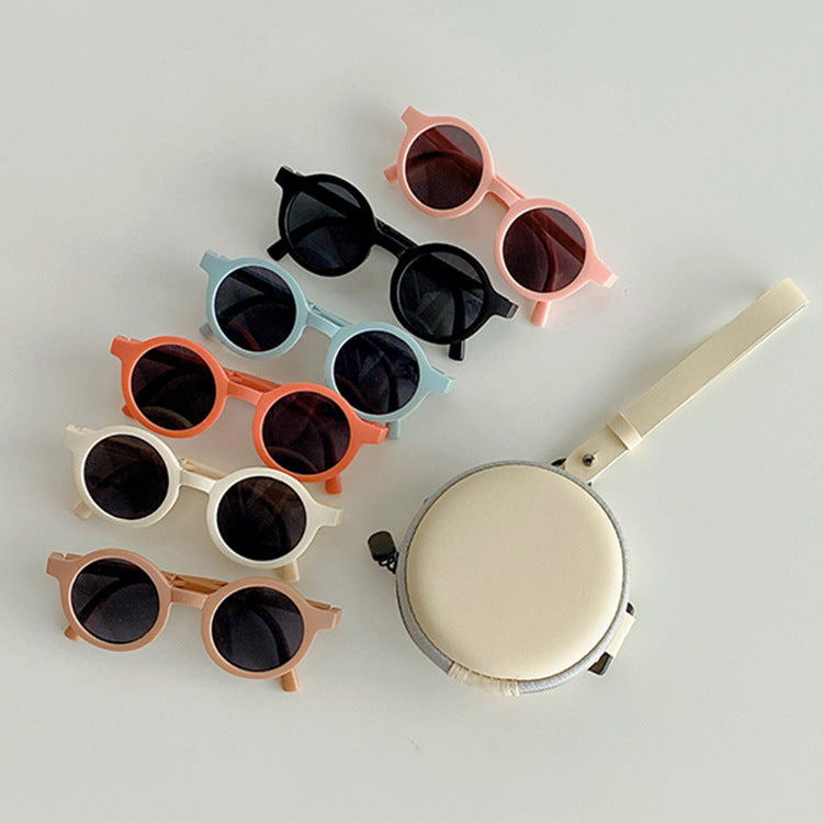 Occhiali da Sole Rotondi per Bambini Design Retrò +custodia
