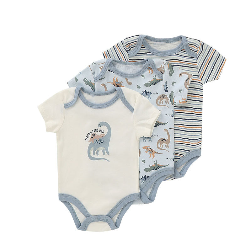 Set 3 Body Neonato in Cotone Fantasie Tenui e Naturali