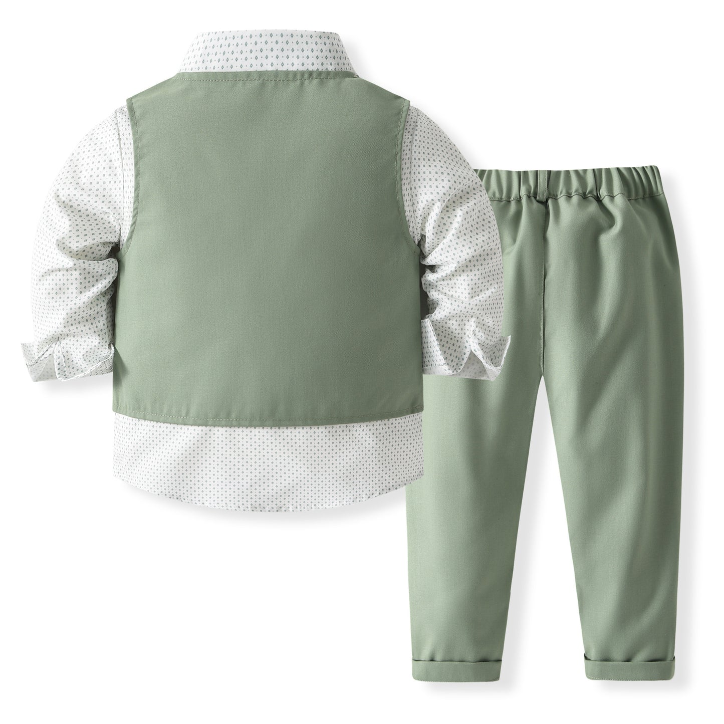 Completo Elegante 4 Pezzi per Bambino – Gilet, Camicia, Pantaloni e Papillon