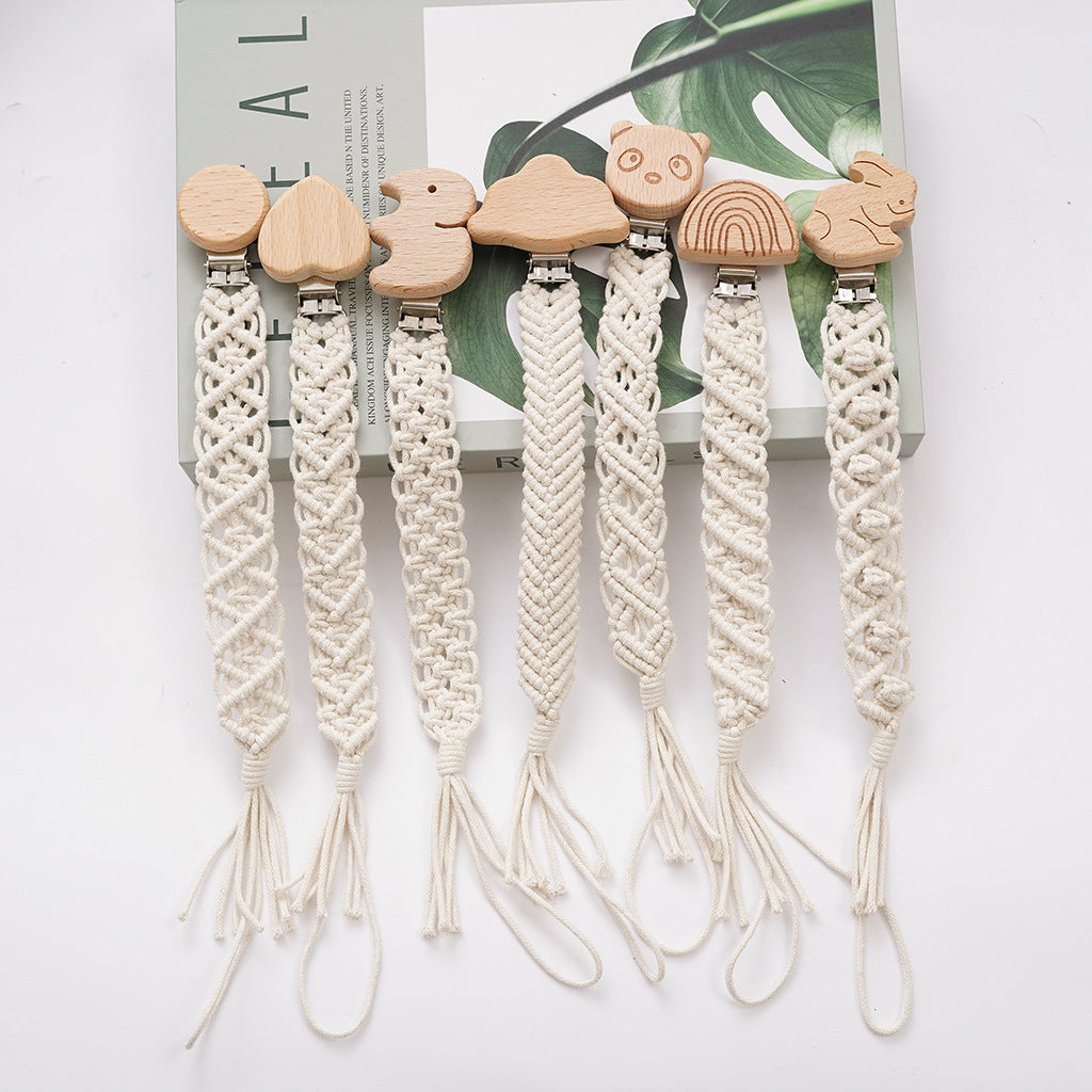 Portaciuccio Macramé in Cotone e Legno - Stile Naturale