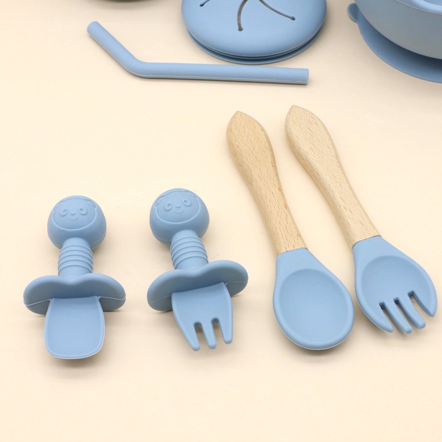 Set Pappa in Silicone per Bambini azzurro