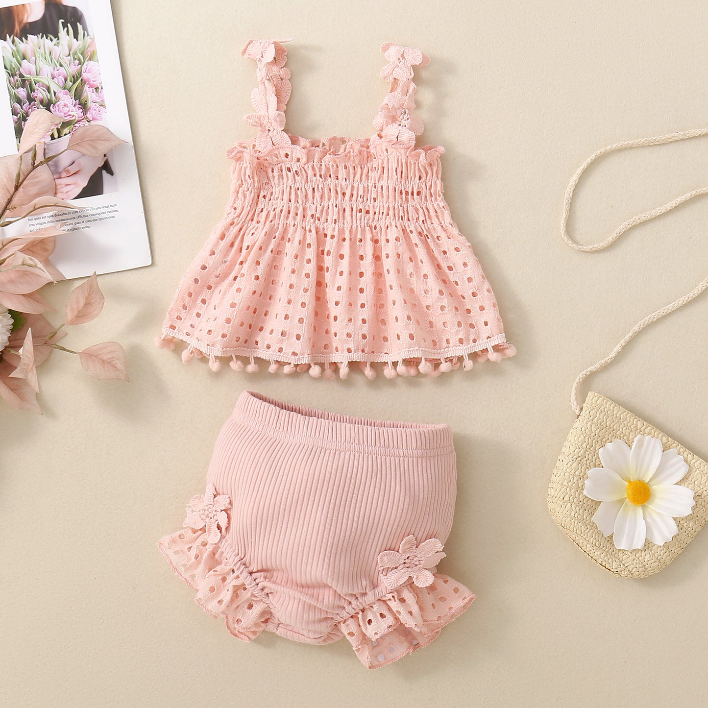 Completo Estivo Neonata - Top e Bloomers in Stile ๐ธ๐ถ