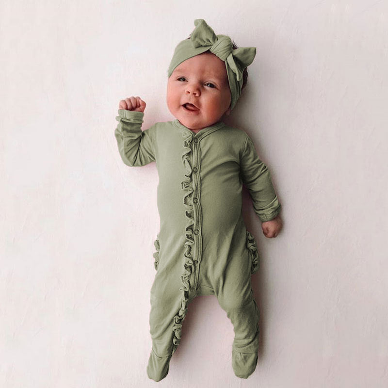 Pagliaccetto Neonata / Bimba con Volant e Fascia Coordinata