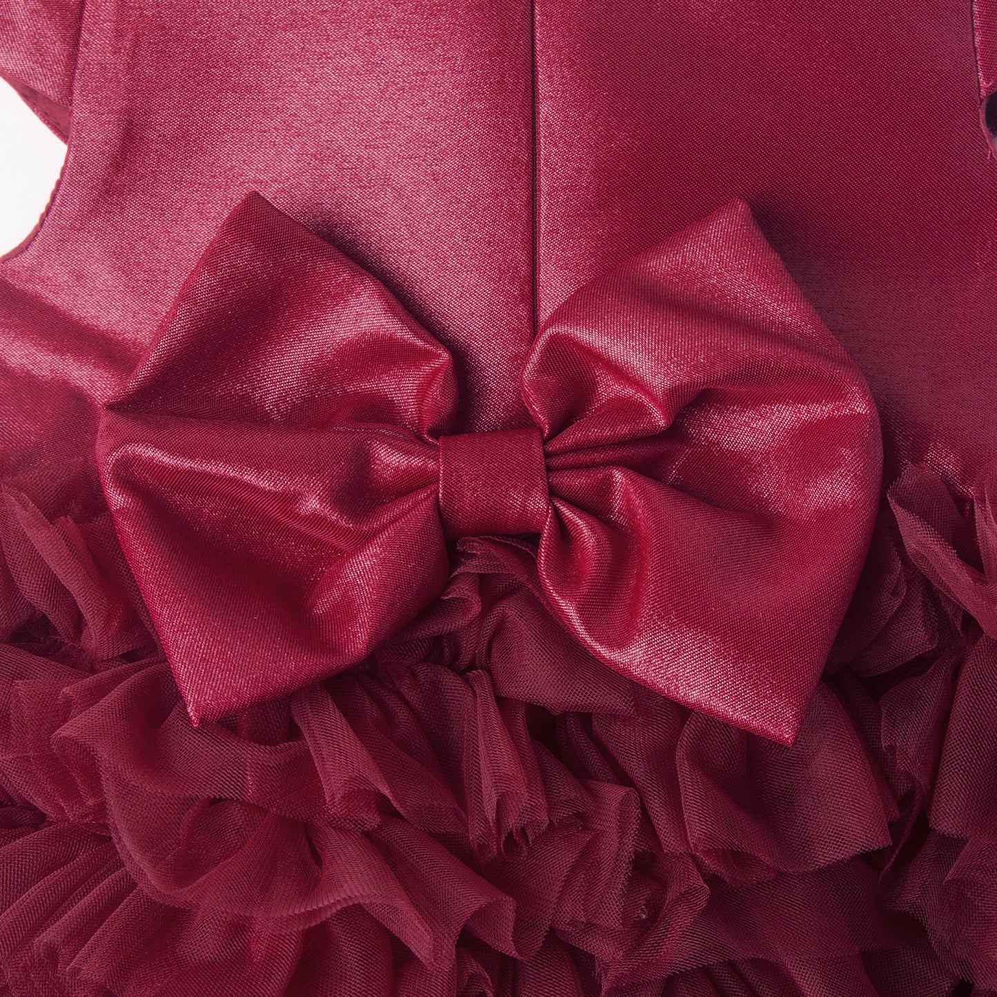 Abito cerimonia tulle bordeaux per bimba