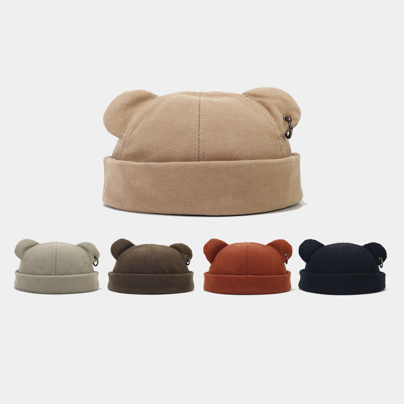 Cappellino Orsetto Baby Berretto in Cotone con Orecchie