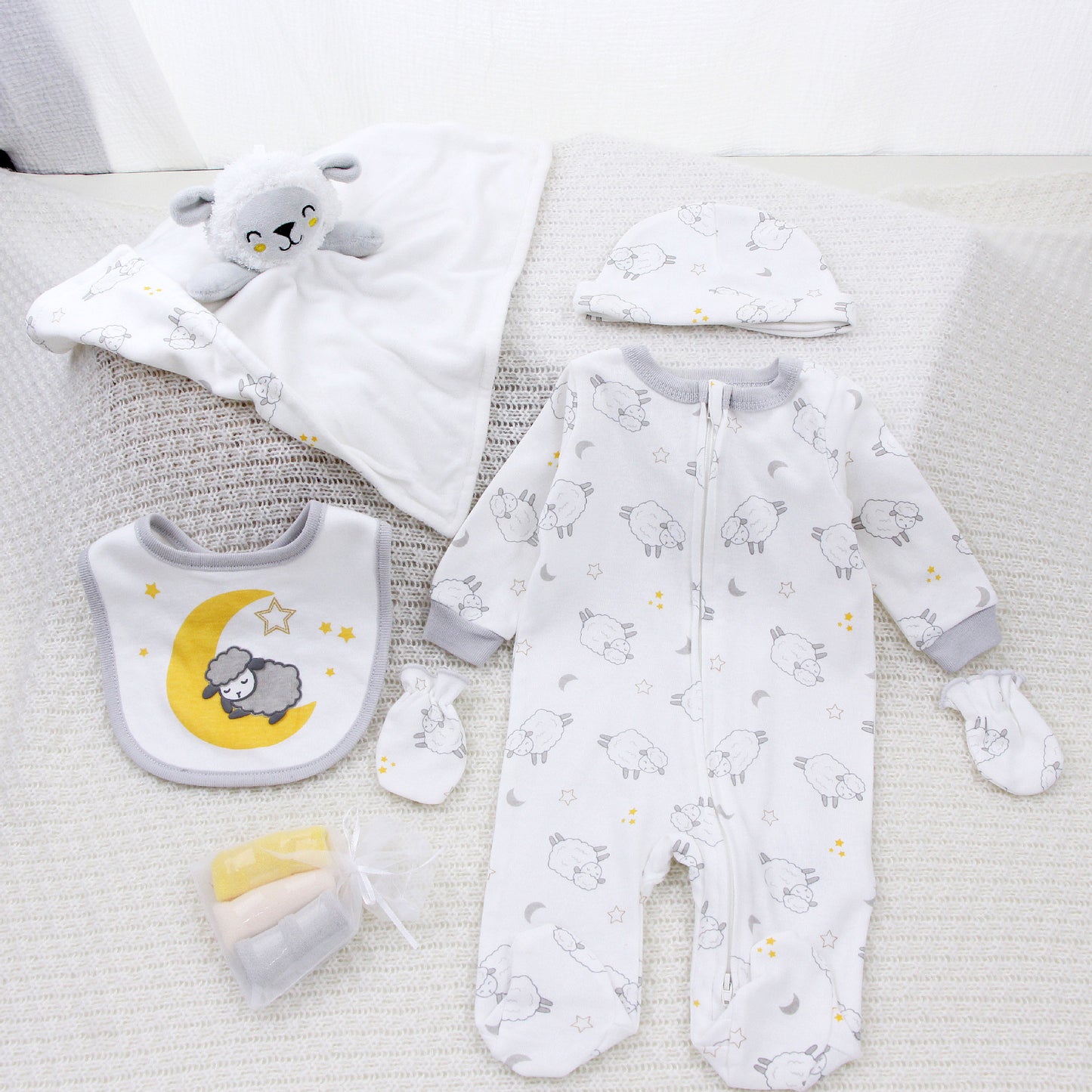 Set Nascita Neutro Bimbo/Bimba 6 Pezzi 100% cotone