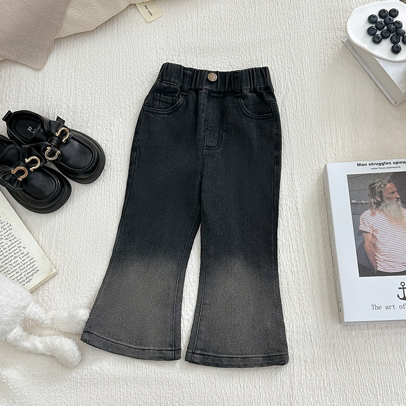 Completo Bambina Maglioncino Cuori in Tulle + Pantalone Svasato
