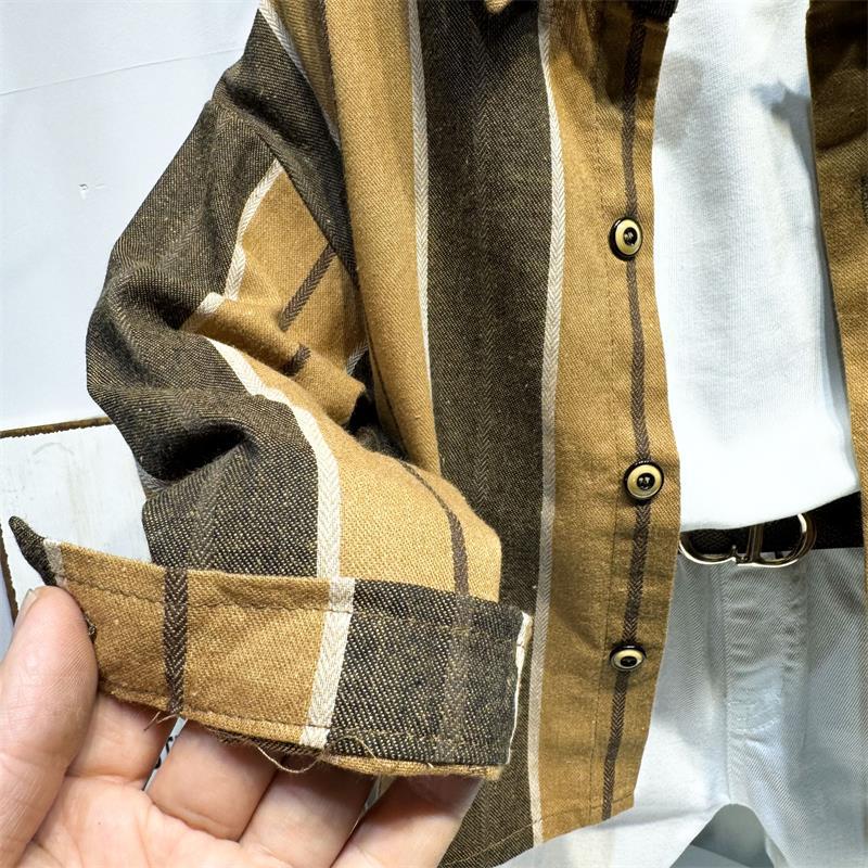 Completo Casual Bambino Camicia a Righe e Pantaloni Bianchi