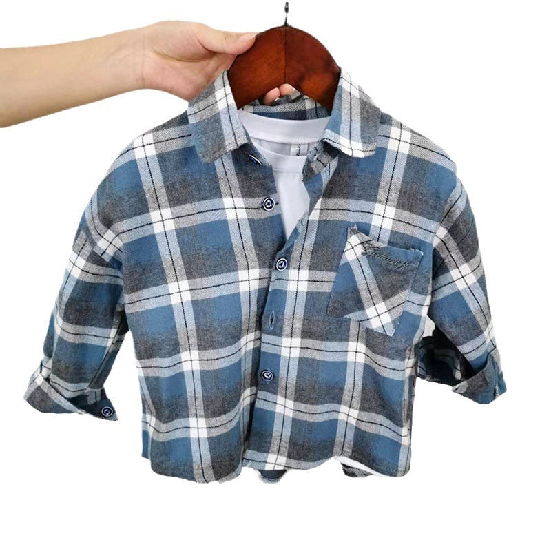 Completo Elegante Bimbo 3 Pezzi – Camicia a Quadri, Gilet Bianco e Pantaloni Neri