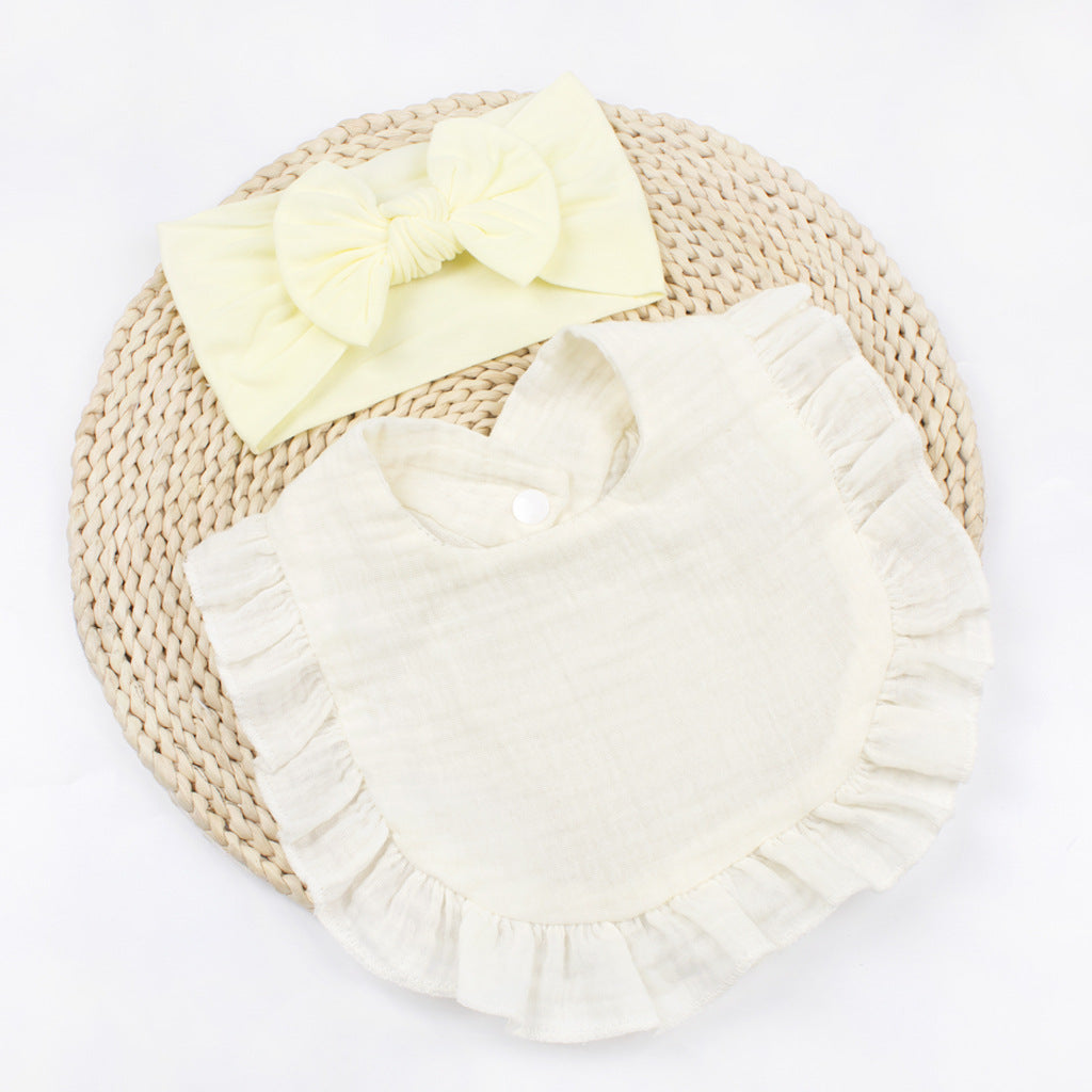 Set Fascia con Fiocco e Bavaglino in Mussola