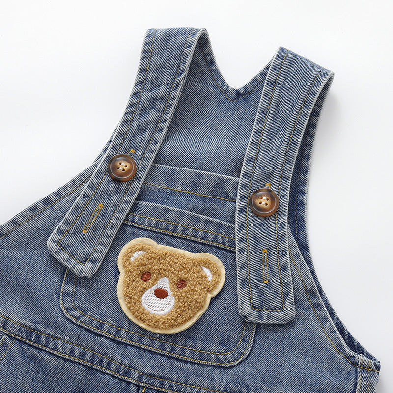 Salopette in Denim per Bambini Orsetto