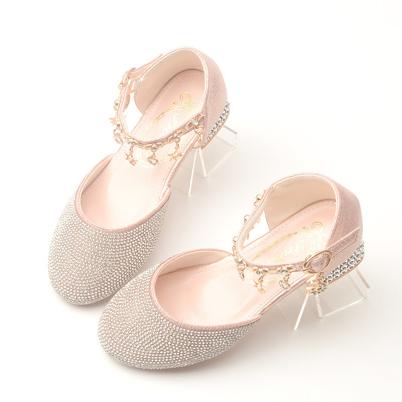 Scarpe Eleganti Bambina con Strass e Cinturino Gioiello