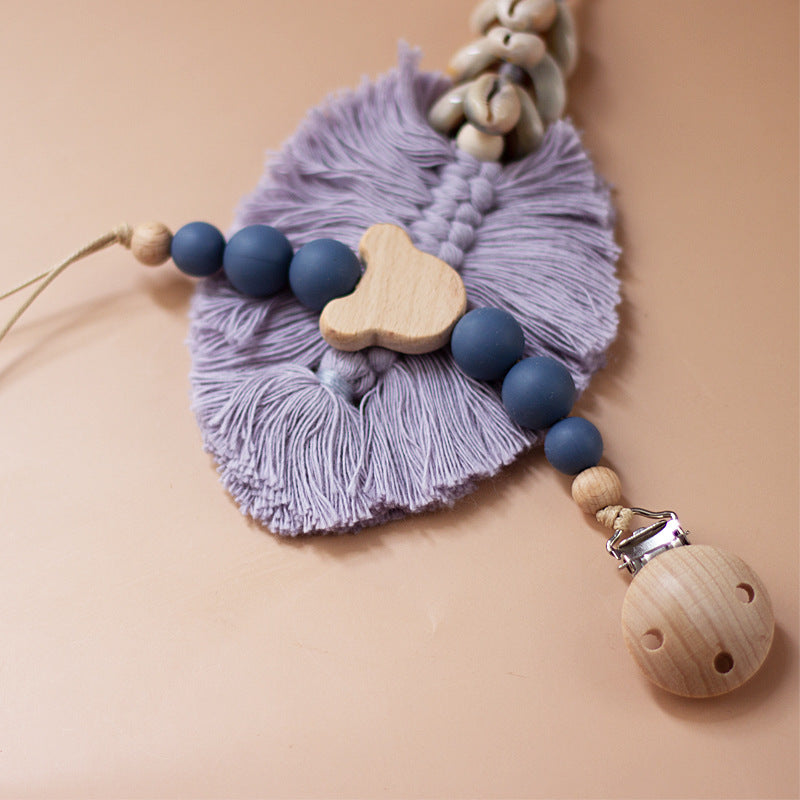 Portaciuccio in Legno e Silicone Orsetto – Design Naturale con Perline