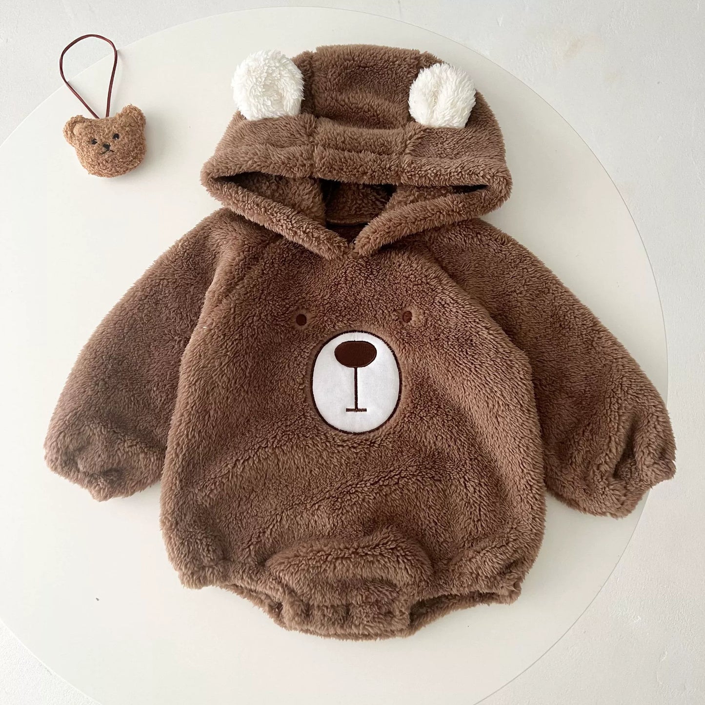 felpa body Invernale Neonato Orsetto con Cappuccio