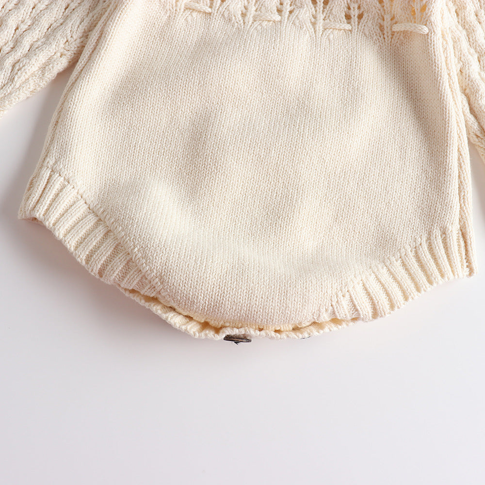 Tutina bimba in Maglia Lavorata - Colore Panna