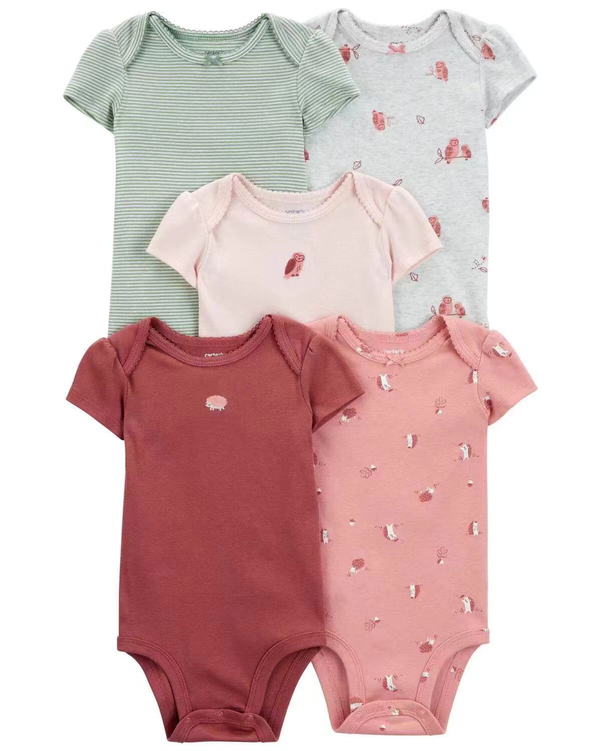 Set 5 Body bimba in Cotone Ricci, Gufetti & Toni Naturali