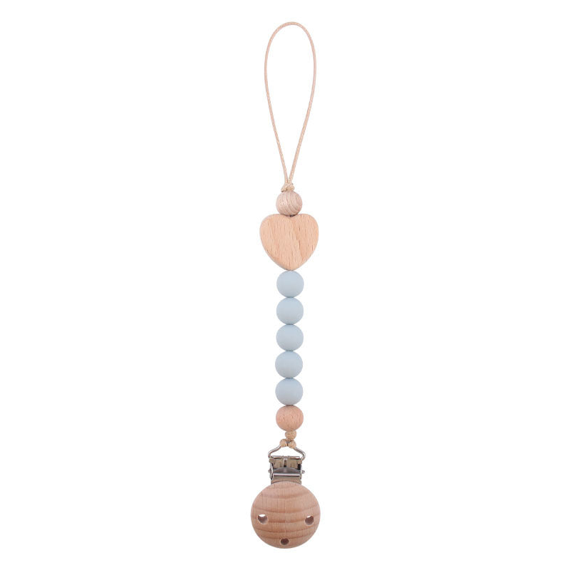 Catenina in Silicone e Legno Naturale con Clip