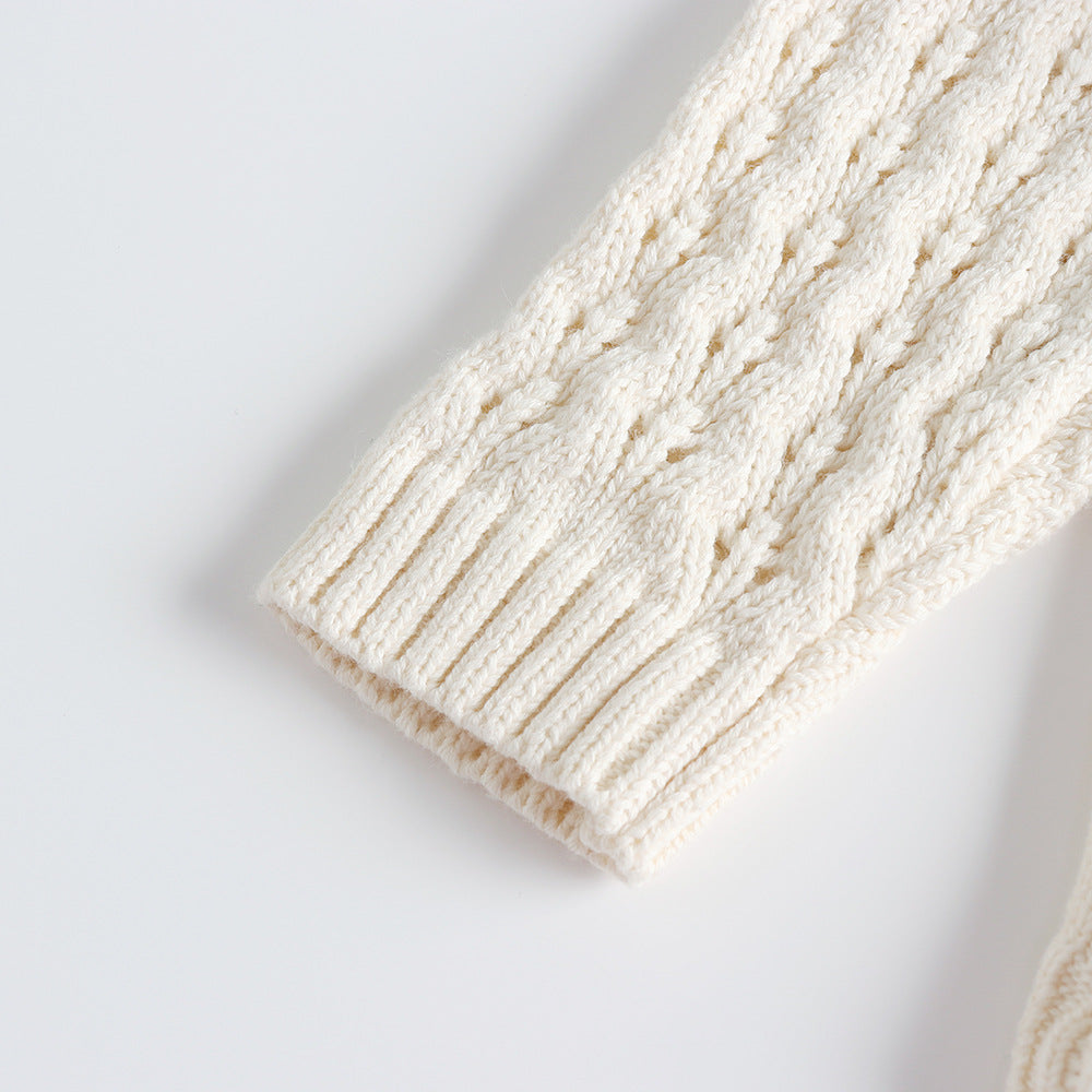 Tutina bimba in Maglia Lavorata - Colore Panna