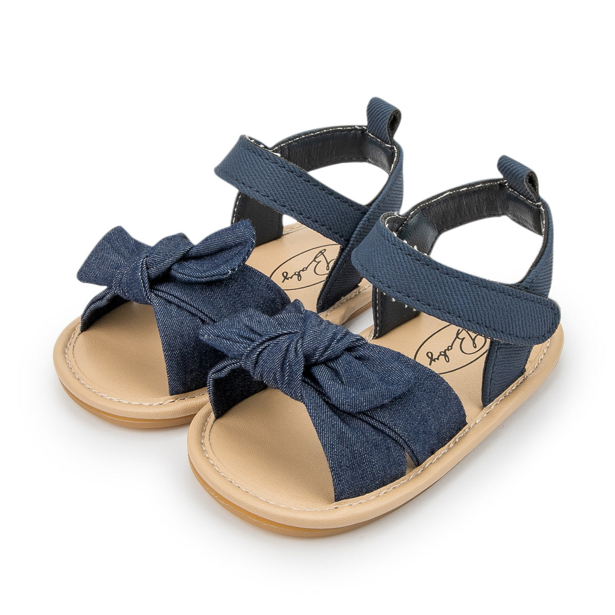Sandali Estivi per Neonata Design con Fiocco e Chiusura a Strappo