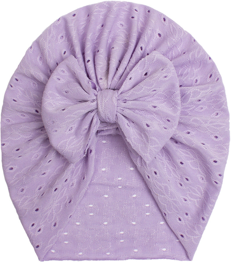 Turbante Neonata in Pizzo con Maxi Fiocco