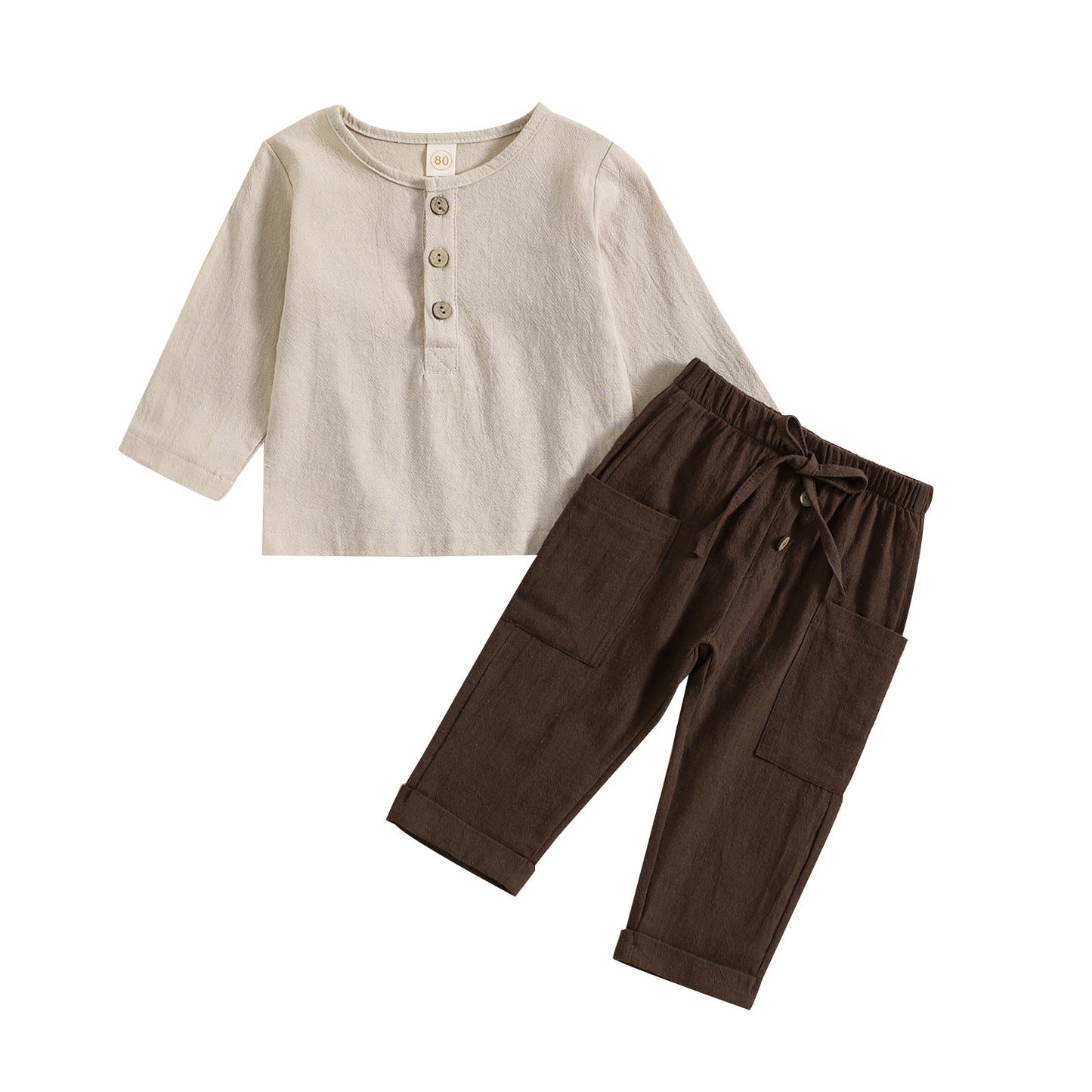 Set Bambino Stile Casual - Maglia a Maniche Lunghe e Pantaloni con Tasche estivo