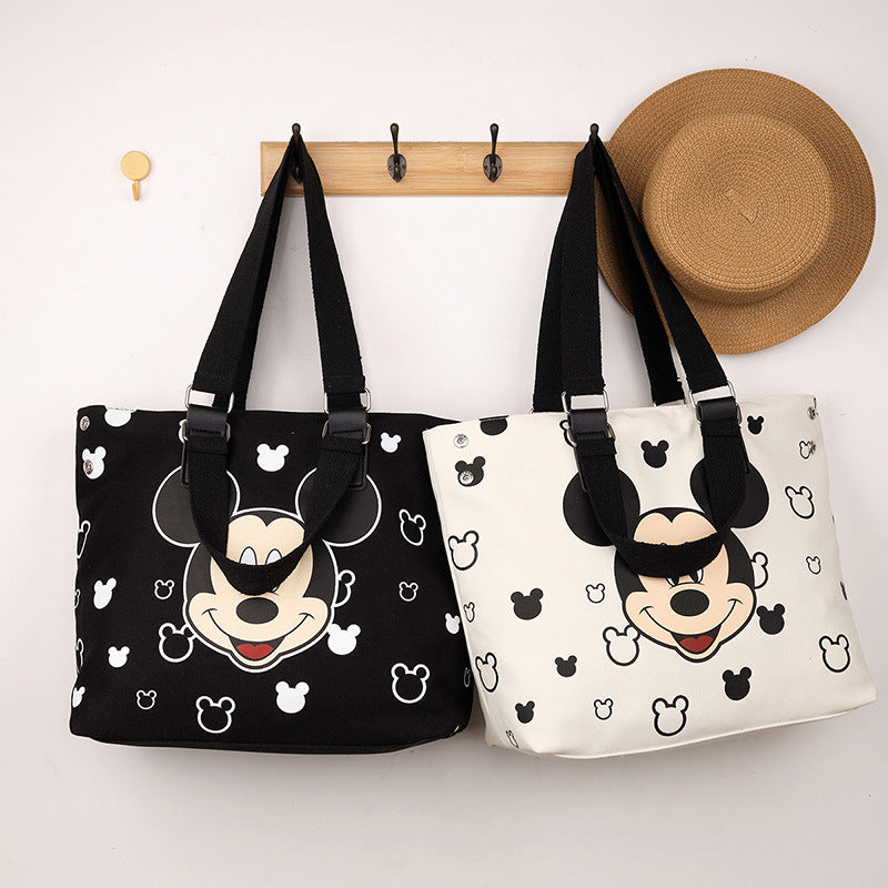 Borsa Shopper in Tela Stampa Mickey Mouse